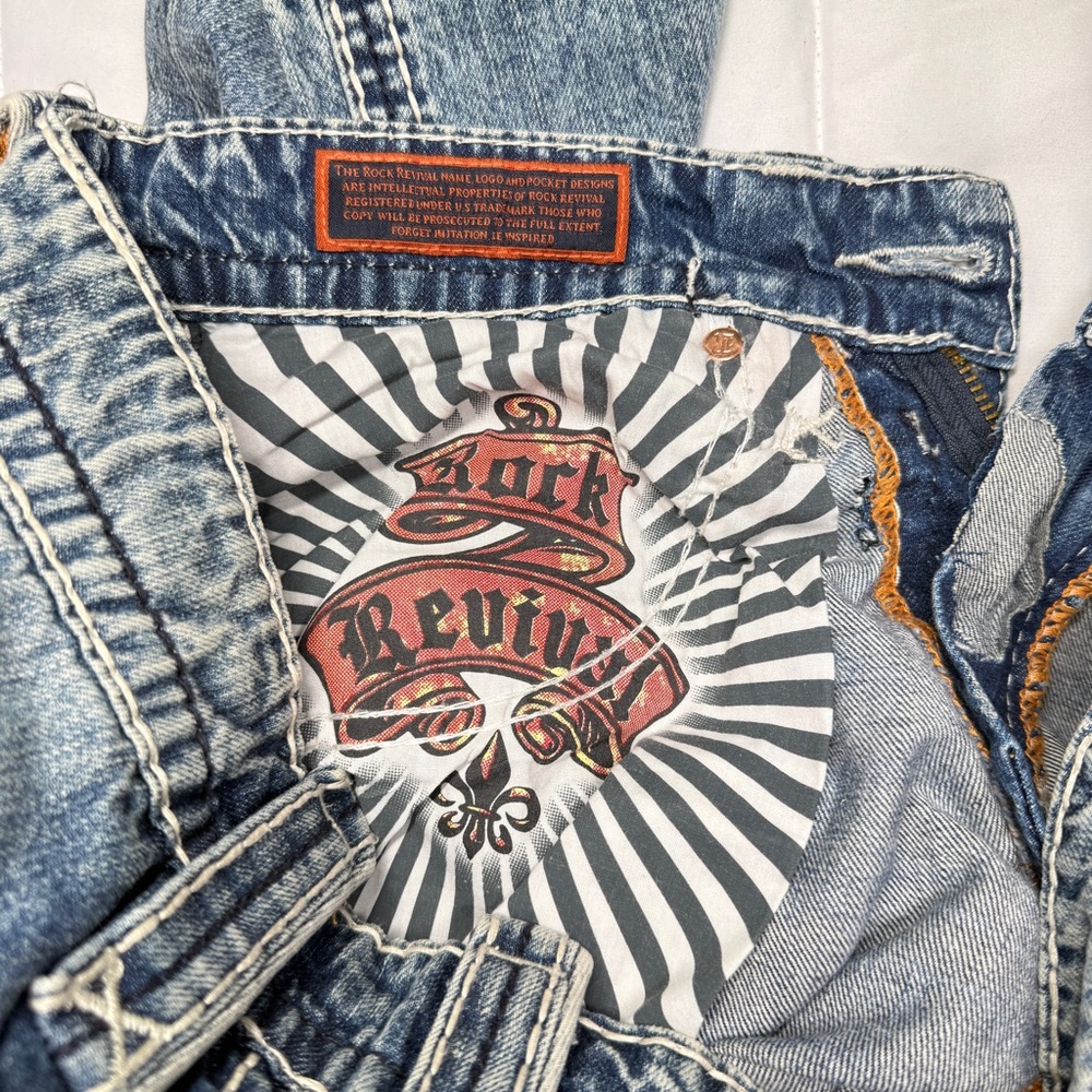 NWT Mens Size 33 Rock Revival Straight Leg Jeans - Picture 13 of 16